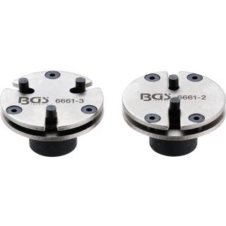 Adaptéry pre stláčanie brzdových piestov, univerzálne, s 2 a 3 kolíkmi, 2 diely, BGS 6661 (Brake Piston Reset Adaptor Set | universal | with 2 &amp; 3 Pins | 2 pcs. (BGS 6661))