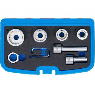 Adaptéry pre závitové očká, pre čapy kolies, 7 dielov, BGS 70115 (Die Adaptor Set | for Wheel Studs | 7 pcs. (BGS 70115))