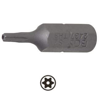 Bit 1/4 , T-profil s vŕtaním T8, BGS 2437 (Bit | 6.3 mm (1/4 ) Drive | T-Star tamperproof (for Torx) T8 (BGS 2437))