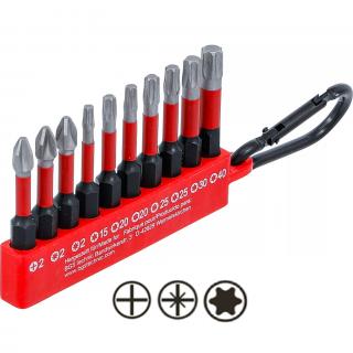 Bity torzné 1/4 , 10 dielov, BGS 20818 (Torsion Bit Set | 6.3 mm (1/4 ) Drive | 10 pcs. (BGS 20818))