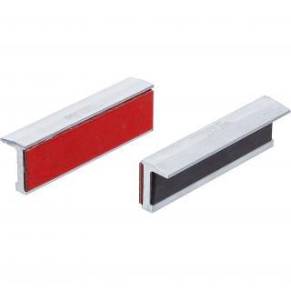 Čeľuste ochranné na zverák, hliník, 100 mm, 2 diely, s plastovým červeným krytom (Bench Vice Jaw Protector | Aluminium | 100 mm | 2 pcs. (BGS 6798))