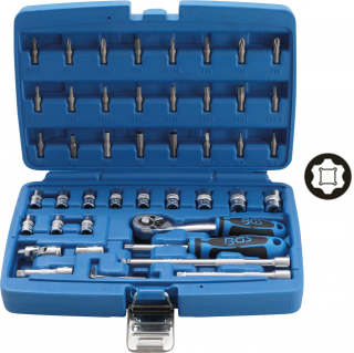 Gola sada 1/4 , Super Lock, 4 - 13 mm, 46 dielov, BGS 2144 (Socket Set | 6.3 mm (1/4 ) Drive | 46 pcs. (BGS 2144))