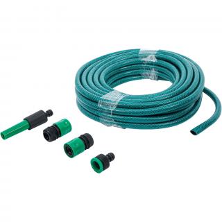 Hadica na polievanie, PVC, S postrekovačom a rýchlospojkami, 15 m, 6 dielov, BGS 70906 (Water hose | PVC | with Water Spray Gun and Quick Couplings | 15 m | 6-pcs. (BGS 70906))