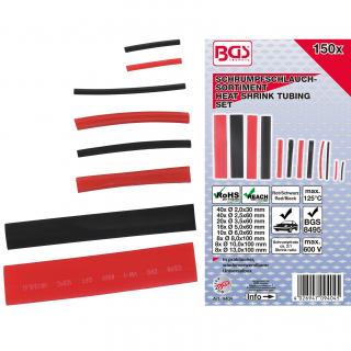 Hadičky zmršťovacie, Ø 2 - 13 mm, červené / čierne, 150 dielov (Shrink Tube Assortment | Ø 2 - 13 mm | red / black | 150 pcs.)