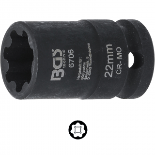 Hlavica na brzdové strmene kotúčových bŕzd, špeciálna, pre Audi S5 / Q5, 22 mm, BGS 6706 (Special Socket | for Audi S5 / Q5 Brake Callipers, 22 mm (BGS 6706))
