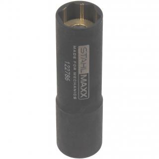 Hlavica na upevňovaciu maticu tlmiča / vzpery pružiny, 13 mm, extra tenká, s magnetom, pre Tesla, STAHLMAXX 122786 (Shock Absorber / Suspension Strut Retaining Nut Socket, 13 mm, Extra Thin, with Magnet, for Tesla (STAHLMAXX 122786))