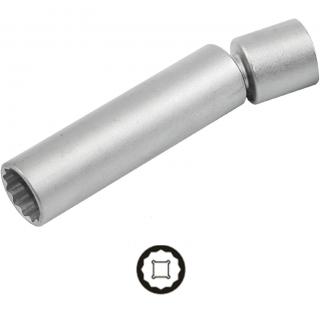 Hlavica na zapaľovacie sviečky s kĺbom, 3/8 , 12-hran, 14 mm, pre BMW (Spark Plug Socket with Joint, 3/8 , 12-oint, 14 mm, for BMW (STAHLMAXX 106510))