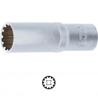 Hlavica nástrčná, Gear Lock, predĺžená, 1/2 , 17 mm, BGS 10257 (Socket, Gear Lock, deep | 12.5 mm (1/2 ) Drive | 17 mm (BGS 10257))