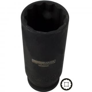 Hlavica nástrčná tvrdená, 1/2 , 12-hran, 24 mm, dĺžka 82 mm, STAHLMAXX 102640 (Impact Socket, 12-point, 24 mm, 1/2  Drive, Length 82 mm (STAHLMAXX 102640))