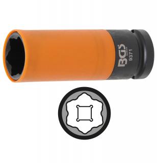 Hlavica nástrčná tvrdená, ochranná, 1/2 , 21 mm, pre Hyundai i30, Tucson &amp; Kia, BGS 9371 (Protective Sleeve Impact Socket | for Hyundai i30, Tucson &amp; Kia | 12.5 mm (1/2 ) Drive | 21 mm (BGS 9371))