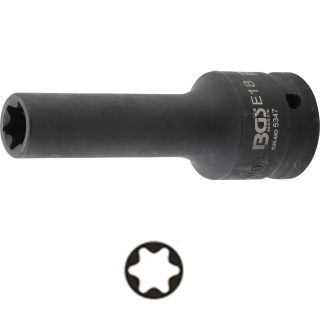 Hlavica nástrčná tvrdená, predĺžená, 3/4 , E18 mm, pre skrutky hlavy valcov (Impact Socket E-Type, deep | 20 mm (3/4 ) Drive | E18 mm, for cylinder head screws (BGS 5347))