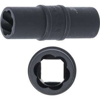 Hlavica obojstranná, tvrdená, 1/2 , vyťahovák poškodených skrutiek / 6-hran, 17 mm (Special Impact Double-Sided Socket 17 mm | 12.5 mm (1/2 ) (BGS 7467-17))
