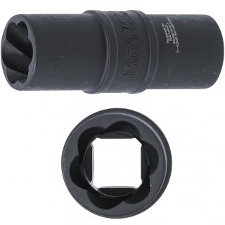 Hlavica obojstranná, tvrdená, 1/2 , vyťahovák poškodených skrutiek / 6-hran, 19 mm (Special Impact Double-Sided Socket 19 mm | 12.5 mm (1/2 ) (BGS 7467-19))