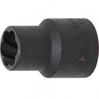 Hlavica špirálová 1/2  / vyťahovák poškodených skrutiek, 12 mm, BGS 5266-12 (Twist Socket (Spiral Profile) / Screw Extractor | 12.5 mm (1/2 ) Drive | 12 mm (BGS 5266-12))
