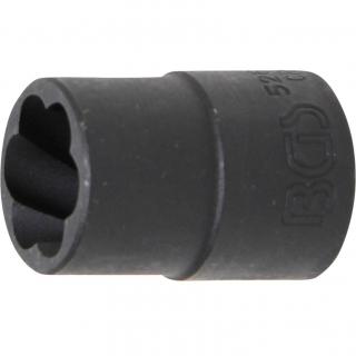 Hlavica špirálová 1/2  / vyťahovák poškodených skrutiek, 15 mm, BGS 5266-15 (Twist Socket (Spiral Profile) / Screw Extractor | 12.5 mm (1/2 ) Drive | 15 mm (BGS 5266-15))