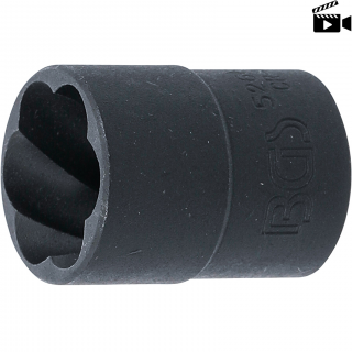 Hlavica špirálová 1/2  / vyťahovák poškodených skrutiek, 19 mm, BGS 5266-19 (Twist Socket (Spiral Profile) / Screw Extractor | 12.5 mm (1/2 ) Drive | 19 mm (BGS 5266-19))
