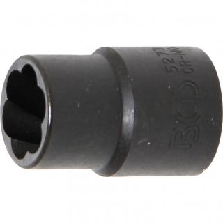 Hlavica špirálová 3/8  / vyťahovák poškodených skrutiek, 13 mm, BGS 5273 (Twist Socket (Spiral Profile) / Screw Extractor | 10 mm (3/8 ) Drive | 13 mm (BGS 5273))