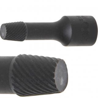 Hlavica špirálová, zástrčná, 3/8  / vyťahovák poškodených skrutiek, 10 mm (Twist Socket (Spiral Profile) / Screw Extractor | 10 mm (3/8 ) Drive | 10 mm (BGS 5281-10))