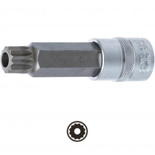 Hlavica zástrčná 1/2 , dĺžka 100 mm, XZN-profil s vŕtaním M18, BGS 4365 (Bit Socket | length 100 mm | 12.5 mm (1/2 ) Drive | Spline tamperproof (for XZN) M18 (BGS 4365))