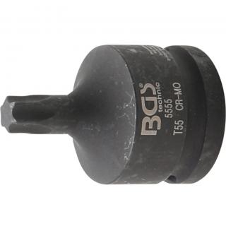 Hlavica zástrčná tvrdená, 3/4 , T-profil T55, BGS 5555 (Impact Bit Socket | 20 mm (3/4 ) Drive | T-Star (for Torx) T55 (BGS 5555))