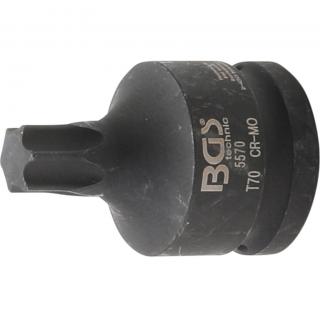 Hlavica zástrčná tvrdená, 3/4 , T-profil T70, BGS 5570 (Impact Bit Socket | 20 mm (3/4 ) Drive | T-Star (for Torx) T70 (BGS 5570))