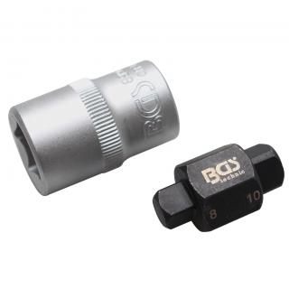 Hlavice na olejové výpuste, 4-hran, 8 mm / 10 mm, BGS 8991 (Oil Drain Plug Socket | 4-pt. | 8 mm / 10 mm (BGS 8991))
