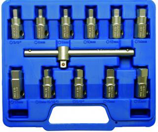 Hlavice na olejové výpuste, univerzálne, 12 dielov, BGS 1017 (Universal Oil Drain Socket Set | 12 pcs. (BGS 1017))
