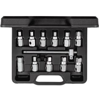 Hlavice na olejový servis, 3/8 , s vratidlom, 12 dielov, GEDORE R15553004 (Oil Service Socket Wrench Set, 3/8 , with T-handle, 12 pcs. (GEDORE R15553004))