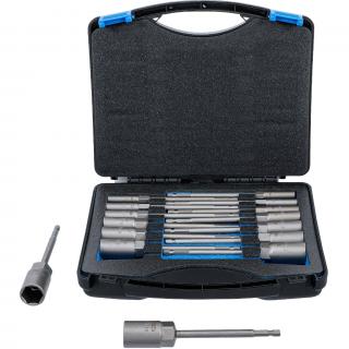 Hlavice nástrčné, 6-hran, extra dlhé, pre elektrické vŕtačky, 5,5 - 19 mm, 15 dielov (Socket Set, Hexagon | extra long | 6.3 mm (1/4 ) Drive | for electric drills | 5.5 - 19 mm | 15 pcs. (BGS 70147))