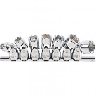 Hlavice nástrčné kĺbové, 3/8 , 6-hran, palcové 3/8  - 3/4 , 7 dielov, BGS 9501 (Universal Joint Socket Set, Hexagon | 10 mm (3/8 ) Drive | 3/8  - 3/4  | Inch Sizes | 7 pcs. (BGS 9501))