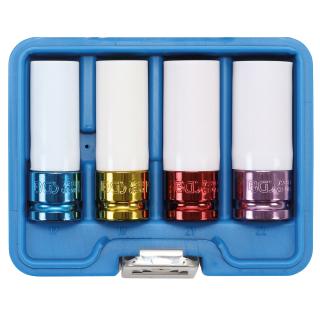 Hlavice nástrčné rázové, ochranné, 1/2 , 17 / 19 / 21 / 22 mm, 4 diely (Protective Impact Socket Set | 12.5 mm (1/2 ) Drive | 17 / 19 / 21 / 22 mm | 4 pcs. (BGS 9847))