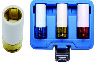 Hlavice nástrčné rázové, ochranné, 1/2 , 17 / 19 / 21 mm, 3 diely, BGS 7200 (Protective Impact Socket Set | 12.5 mm (1/2 ) Drive | 17 / 19 / 21 mm | 3 pcs. (BGS 7200))