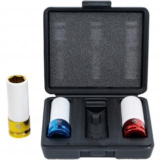 Hlavice nástrčné rázové, ochranné, 1/2 , 17 - 19 - 21 mm, 3 diely, BGS 7310 (Protective Impact Socket Set | 12.5 mm (1/2 ) Drive | 17 - 19 - 21 mm | 3 pcs. (BGS 7310))