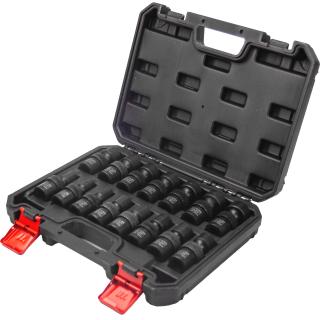 Hlavice nástrčné s guľovým kĺbom, tvrdené, 1/2 , 6-hran, 10 - 24 mm, 15 dielov, Welzh 5151-WW (Socket Set; 15-Piece 1/2''dr Universal Flexi-Joint Impact Sockets 10-24mm (Welzh 5151-WW))