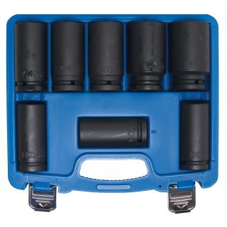 Hlavice nástrčné tvrdené, 6-hran, 3/4 , predĺžené, 22 - 38 mm, 8 dielov (Impact Socket Set, Hexagon, extra deep | 20 mm (3/4 ) Drive | 22 - 38 mm | 8 pcs. (BGS 5241))