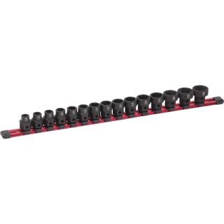 Hlavice nástrčné tvrdené, 6-hran, extra ploché, 1/2  + 6-hran, 10 - 24 mm, 15 dielov, Welzh 3390-WW (Impact Sockets; 15-Piece Extra Stubby Hex Shanked 1/2''dr 10-24mm (Welzh 3390-WW))