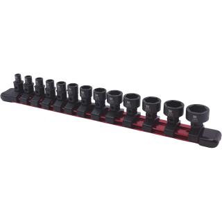 Hlavice nástrčné tvrdené, 6-hran, extra ploché, 1/4  + 6-hran, 4 - 15 mm, 13 dielov, Welzh 3370-WW (Impact Sockets, 13-Piece Extra Stubby Hex Shanked 1/4''dr 4-15mm (Welzh 3370-WW))
