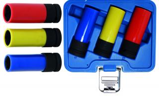 Hlavice nástrčné tvrdené, ochranné, 1/2 , 17 / 19 / 21 mm, 3 diely, BGS 7300 (Protective Impact Socket Set | 12.5 mm (1/2 ) Drive | 17 / 19 / 21 mm | 3 pcs. (BGS 7300))