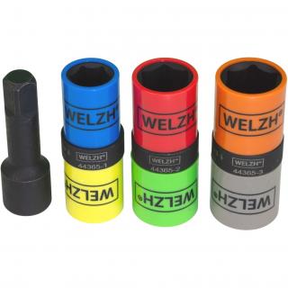 Hlavice nástrčné tvrdené, ochranné, obojstranné, 6-hran, 17 - 24 mm, Welzh 44365-WW (Impact Flip Socket Set; 4-Piece Protective Coated 17-24mm (Welzh 44365-WW))