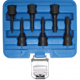 Hlavice špirálové 3/8 , vyťahovák poškodených skrutiek, 2 - 10 mm, 6 dielov, BGS 5281 (Twist Socket Set (Spiral Profile) / Screw Extractor | 10 mm (3/8 ) Drive | 2 - 10 mm | 6 pcs. (BGS 5281))