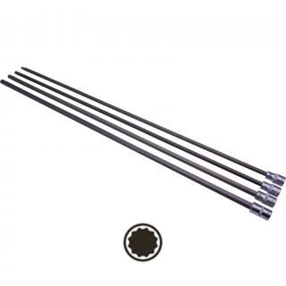 Hlavice zástrčné 1/2 , dĺžka 800 mm, XZN-profil, pre hnací hriadeľ, 4 diely, Welzh 3883-WW (4-Piece Drive Shaft Splines M8 M10 M12 M14 ; 800 mm Long (Welzh 3883-WW))