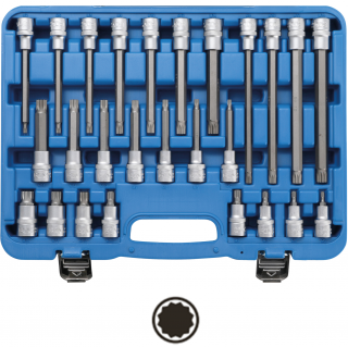 Hlavice zástrčné 1/2 , XZN-profil M4 - M16, 26 dielov, BGS 5180 (Bit Socket Set | 12.5 mm (1/2 ) Drive | Spline (for XZN) M4 - M16 | 26 pcs. (BGS 5180))