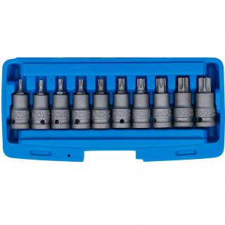 Hlavice zástrčné tvrdené, 1/2 , T-profil T20 - T70, dĺžka 55 mm, 10 dielov, BGS 5097 (Impact Bit Socket Set | 12.5 mm (1/2 ) Drive | T-Star (for Torx) T20 - T70 | length 55 mm, 10 pcs. (BGS 5097))