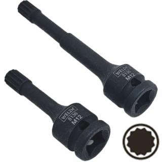 Hlavice zástrčné tvrdené, 1/2 , XZN-profil M12, úzka, pre hnací hriadeľ VAG, 2 diely, Welzh 5136-WW (Special 2-Piece-M12 Socket For Vag; (Welzh 5136-WW))