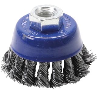 Kefa hrncová drôtená, M14 x 2 pohon, copový drôt, Ø 65 mm, BGS 3980 (Wire Cup Brush | M14 x 2 Drive | knotted, Ø 65 mm (BGS 3980))