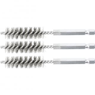 Kefy valcovité 13 mm, 1/4 , oceľové, 3 diely, BGS 3078-13-S (Steel Brush | 13 mm | 6.3 mm (1/4 ) Drive | 3 pcs. (BGS 3078-13-S))