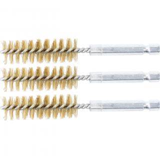 Kefy valcovité 15 mm, 1/4 , mosadzné, 3 diely, BGS 3078-15-M (Brass Brush | 15 mm | 6.3 mm (1/4 ) Drive | 3 pcs. (BGS 3078-15-M))