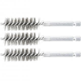 Kefy valcovité 16 mm, 1/4 , oceľové, 3 diely, BGS 3078-16-S (Steel Brush | 16 mm | 6.3 mm (1/4 ) Drive | 3 pcs. (BGS 3078-16-S))