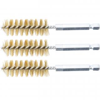 Kefy valcovité 17 mm, 1/4 , mosadzné, 3 diely, BGS 3078-17-M (Brass Brush | 17 mm | 6.3 mm (1/4 ) Drive | 3 pcs. (BGS 3078-17-M))