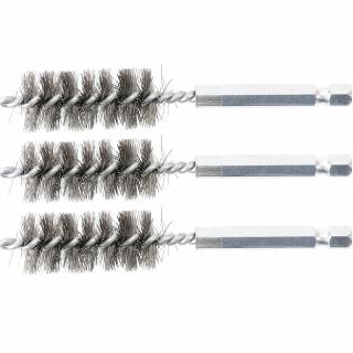 Kefy valcovité 17 mm, 1/4 , oceľové, 3 diely, BGS 3078-17-S (Steel Brush | 17 mm | 6.3 mm (1/4 ) Drive | 3 pcs. (BGS 3078-17-S))